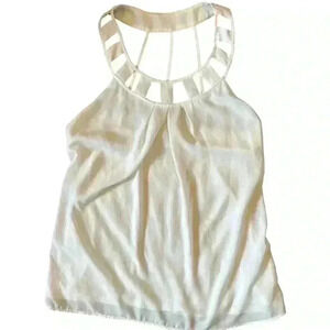 Women's White Express Tank Top with Cut Outs Size XS